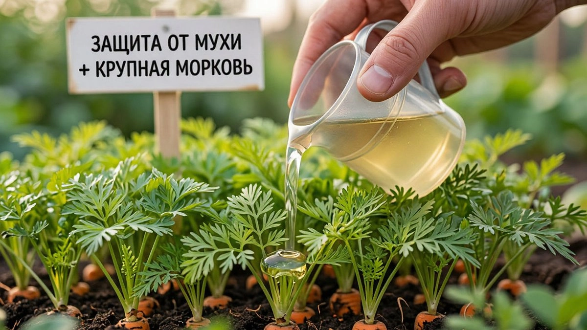 Поливаю всходы моркови этим раствором — и она растёт крупная, а морковная муха облетает стороной