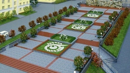 В Екатеринбурге реконструируют сквер рядом с Управлением дороги