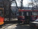 В центре Екатеринбурга столкнулись два трамвая