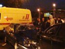 В Екатеринбурге на улице Челюскинцев Мицубиси Лансер и Деу Нексия столкнулись лоб в лоб - 7 июня 2015 года