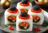 Миниатюра новости: Домашние роллы с шапочкой из красной и чёрной икры - изысканная закуска на Новый год