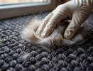 Кот линяет, а пылесоса нет под рукой — спасаем ковёр подручными средствами