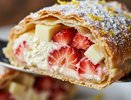 Быстрый клубничный штрудель из лаваша с творогом: 20 минут — и шикарный десерт к чаю