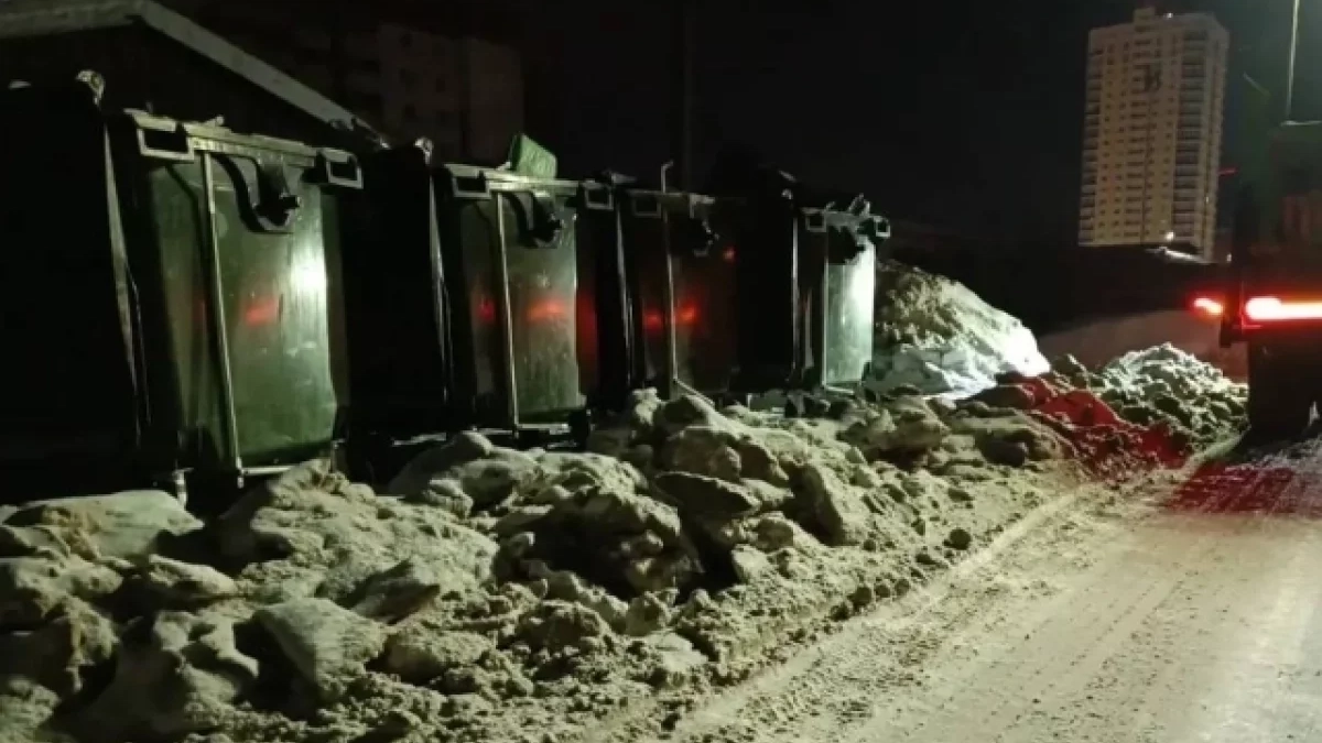 Снегопады в Екатеринбурге парализовали вывоз мусора: мусоровозы не могут подъехать к бакам