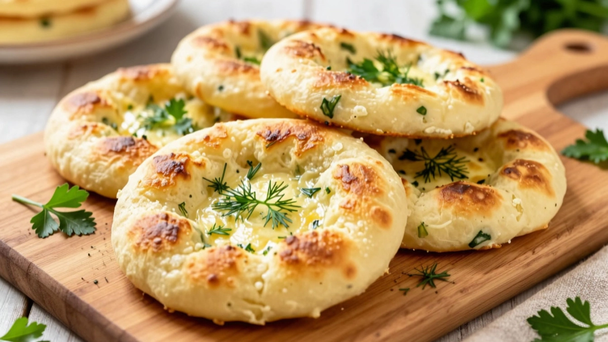 Весенние лепёшки на кефире с зеленью и сыром: просто, быстро и очень вкусно