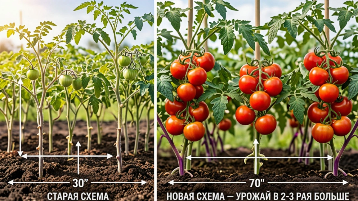Новая схема посадки томатов — урожая в два-три раза больше без химии