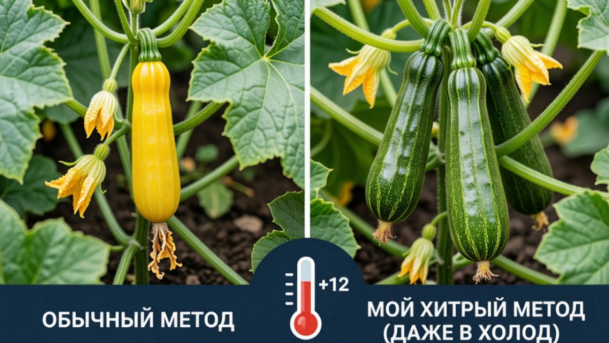 Кабачки завалят плодами даже в холодные май и июнь — мой хитрый метод