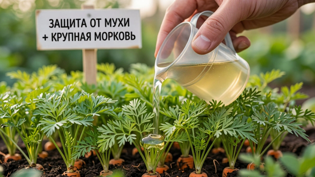 Поливаю всходы моркови этим раствором — и она растёт крупная, а морковная муха облетает стороной